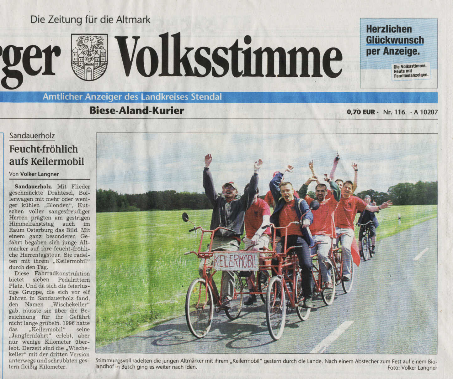 Zeitungsartikel Keilermobil 2004